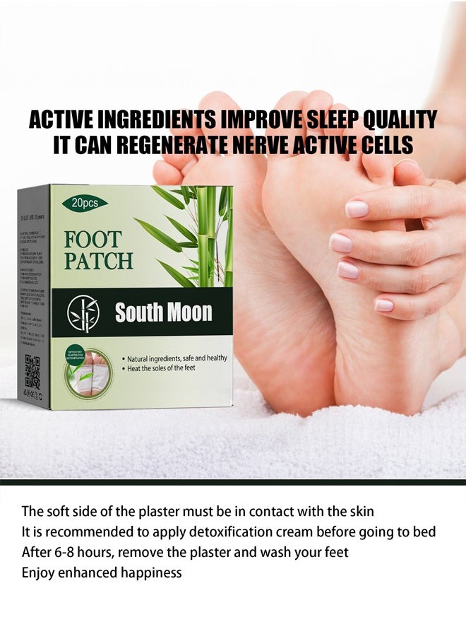 SOUTH MOON - Foot care foot patch, natural bamboo charcoal ingredients, improve headaches and back pain, help sleep - Image 1