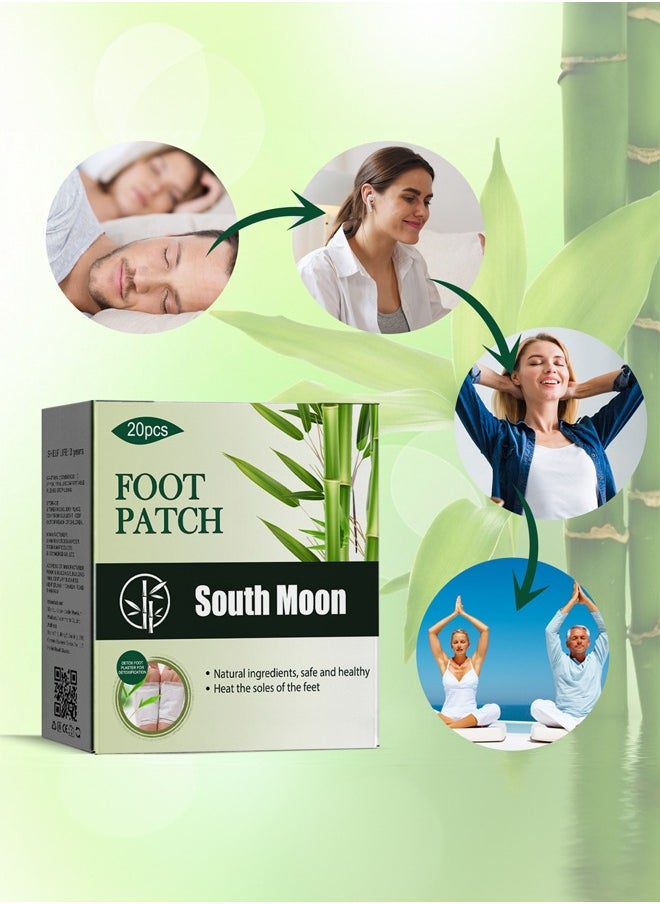 SOUTH MOON - Foot care foot patch, natural bamboo charcoal ingredients, improve headaches and back pain, help sleep - Image 1