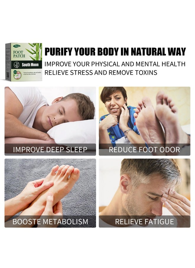 SOUTH MOON - Foot care foot patch, natural bamboo charcoal ingredients, improve headaches and back pain, help sleep - Image 1