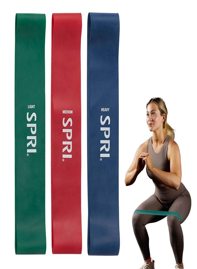 SPRI Mini Loop Bands Kit, Set of 3 - Light, Medium, Heavy Resistance Bands for Lower Body Workouts, Toning Muscles, and Exercise - Image 1