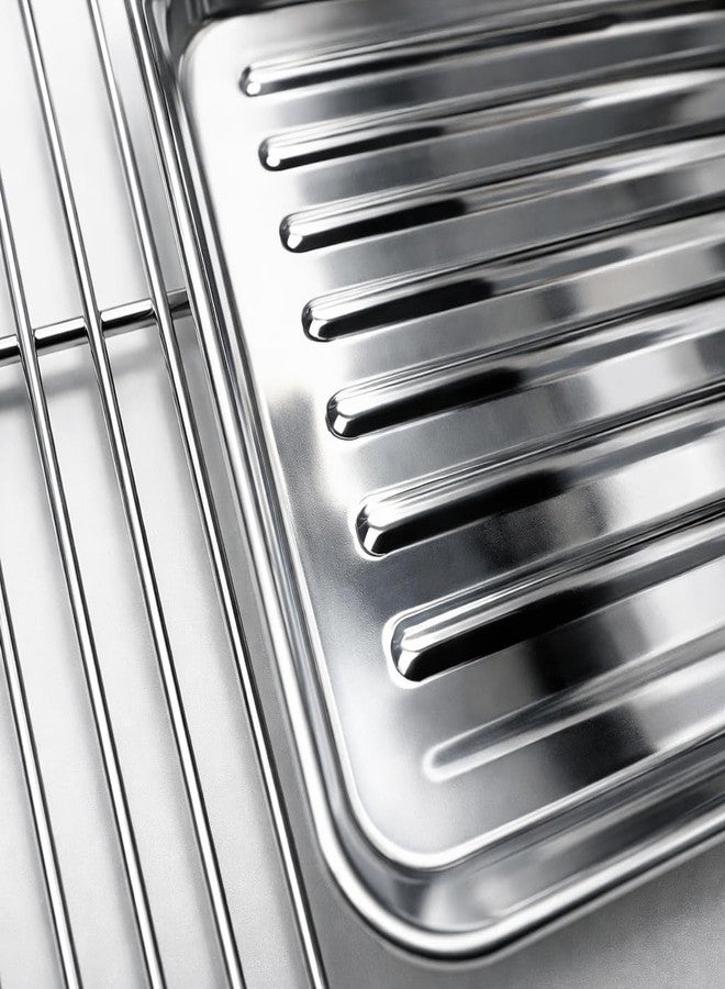 Crega Stainless Steel Baking Tray Large Oven Pan with Cooling Rack Heavy Duty Non Toxic Rust Resistant Dishwasher Safe Perfect for Baking Cakes Pastries Muffins Snacks Roasting Grilling and Serving - Image 3