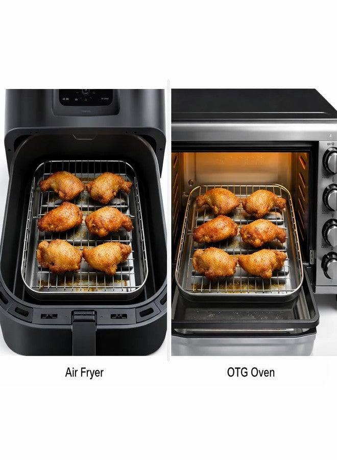 Crega Stainless Steel Baking Tray Large Oven Pan with Cooling Rack Heavy Duty Non Toxic Rust Resistant Dishwasher Safe Perfect for Baking Cakes Pastries Muffins Snacks Roasting Grilling and Serving - Image 4