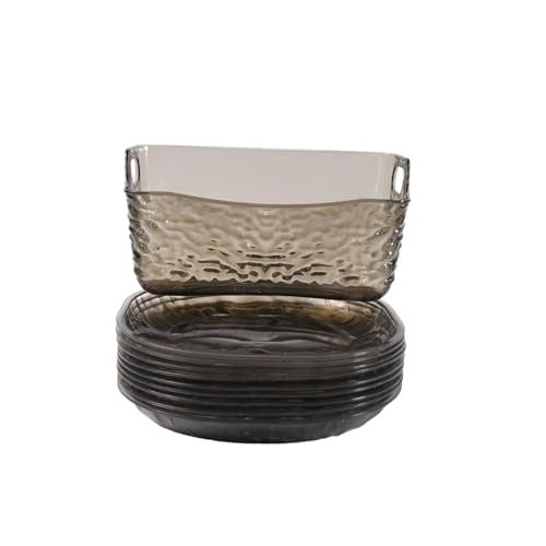 Oblivion Plastic Household Plates Dinner Plates Dish Tray Skewer Bone Plate Set (10 Pcs Set) - Image 1