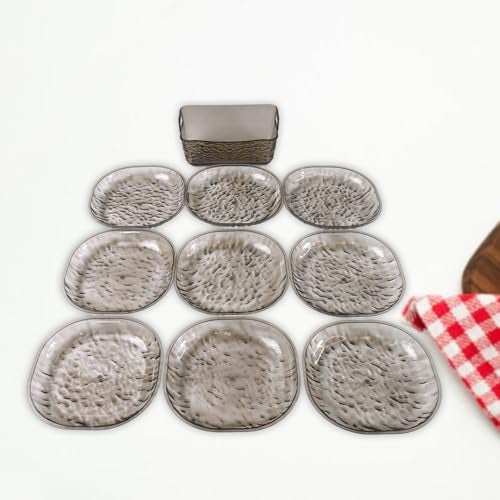 Oblivion Plastic Household Plates Dinner Plates Dish Tray Skewer Bone Plate Set (10 Pcs Set) - Image 5