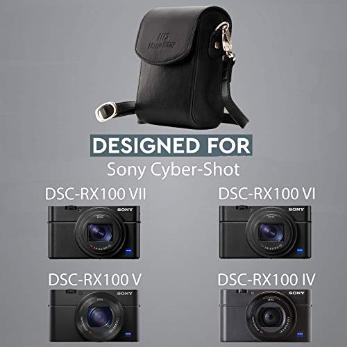 MegaGear MG1496 Sony Cyber-Shot Dsc-Rx100 Vı, Dsc-Rx100 V, Dsc-Rx100 Iv, Dsc-Rx100 Iıı Leather Camera Case With Strap - Black - Image 5
