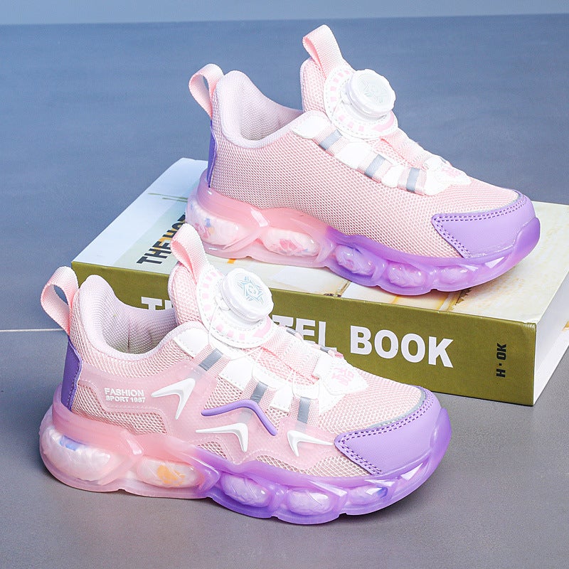 Boys' Shoes New Mesh Rotating Buckle Breathable Sneaker Children'S Leisure Girls' Travel Shoes - Image 1