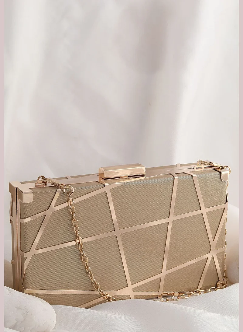 Haute Sauce Textured Party Regular Clutch Bag with Push Lock For Women