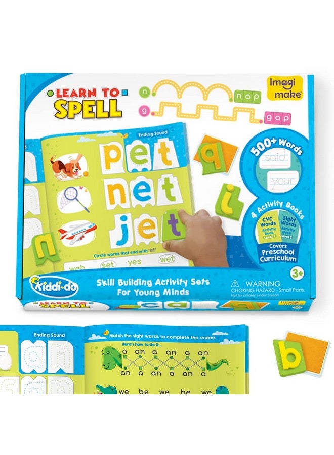 Imagimake Learn To Spell-Preschool Learning Activities-Includes Sight Words,Cvc Letters,Phonics Books For Beginners-Educational Toys For 3 Yr Old-Montessori Toys For Toddlers For Age 3,4,5 Years,Kid - Image 1