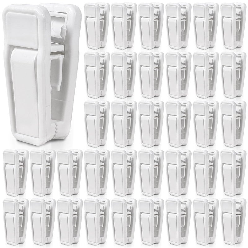 KISEER 40 Pcs Plastic Baby Hanger Clips Slim-line Finger Clips Set for Clothes Hanger Velvet Hanger (White) - Image 1