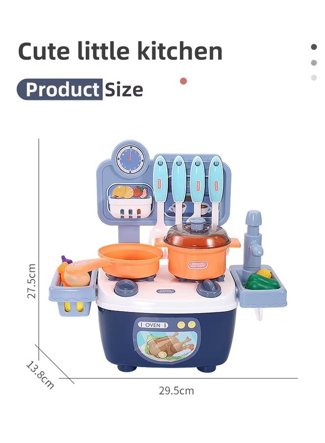 22 PCS Kitchen Playset Pretend Toys,Kitchen Toys for Toddlers with Real Sounds and Light,Role Playing Game Pretend Food and Cooking Playset, Mini Kitchen Accessories Set for Boys Girls - Image 2