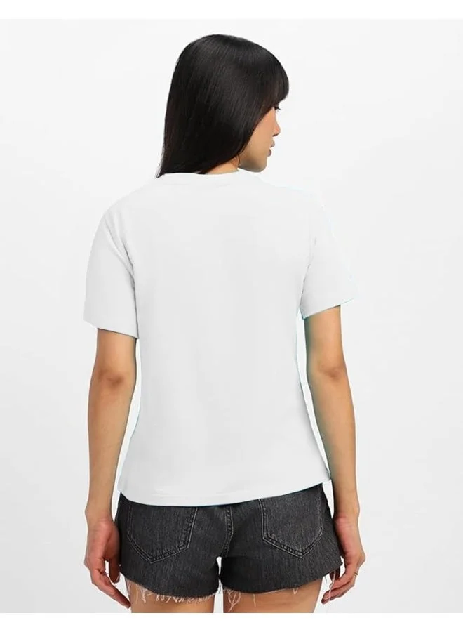 جونبيري JUNEBERRY® Women’s Pure Cotton Regular Fit Printed T-Shirt – Everyday Casual Wear, Travel & Weekend Outfit Tee (JB_55_BRKFT_WHT_XL)