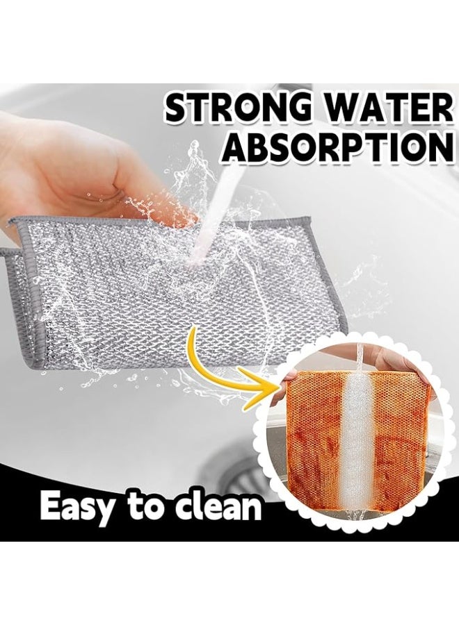 Generic 10PCS Multipurpose Wire Dishwashing Rags for Wet and Dry, Wire Dishwashing Cloth, Reusable Kitchen Cleaning Wire Dish Towels Dish Cloths, Non-Scratch Scrubbing Wire Dishcloth Rags for Kitchen. - Image 5