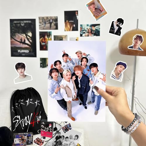 Japior 326 pcs Stray Kids Gifts Set Including 110 Photocards 180 Stickers 1 Drawstring Bag Backpack 24 Lomo Cards 3 Design Bracelet 2 Adhesive Posters 2 Keychains 2 Lanyards and Pins for SKZ Fans - Image 3
