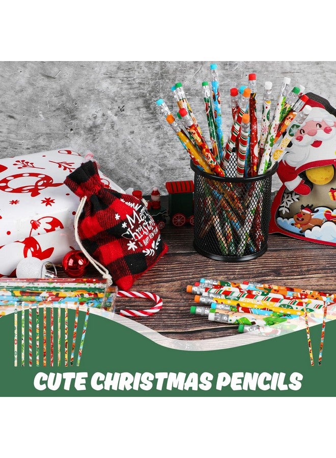 DIYASY 100 Pcs Christmas Pencils for Kids, Holiday Pencils Bulk with Erasers Xmas Wood Pencil Party Favor Supplies Classroom Rewards Prizes Stationery Decorations 10 Styles - Image 5
