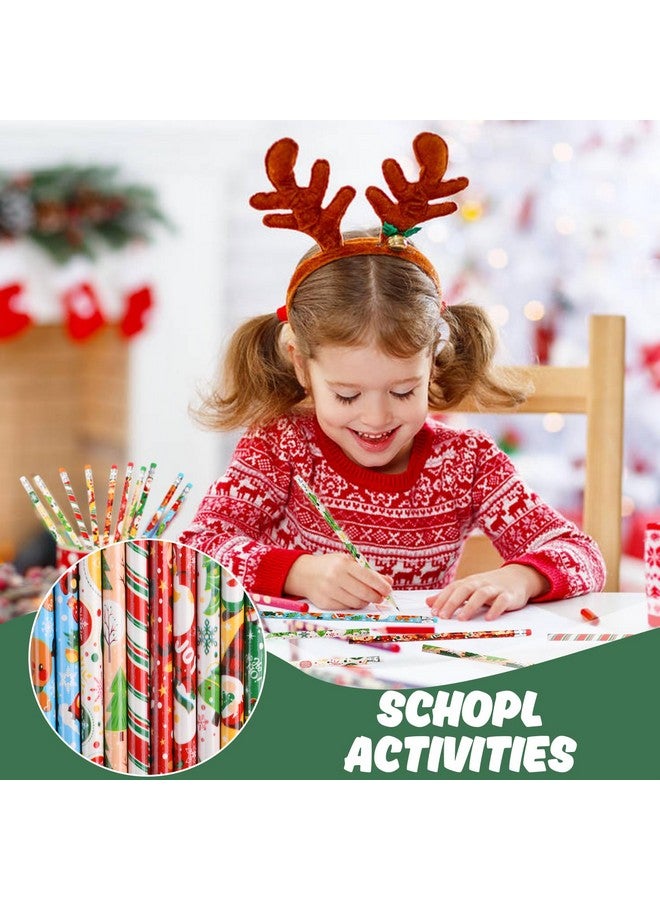 DIYASY 100 Pcs Christmas Pencils for Kids, Holiday Pencils Bulk with Erasers Xmas Wood Pencil Party Favor Supplies Classroom Rewards Prizes Stationery Decorations 10 Styles - Image 4