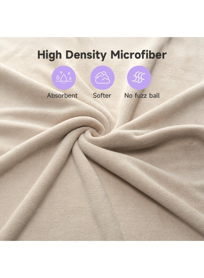 Microfiber Hair Towel 41" x 30" Extra Large Quick Drying Hair Wrap Turban for All Hair Style Camel - Image 5
