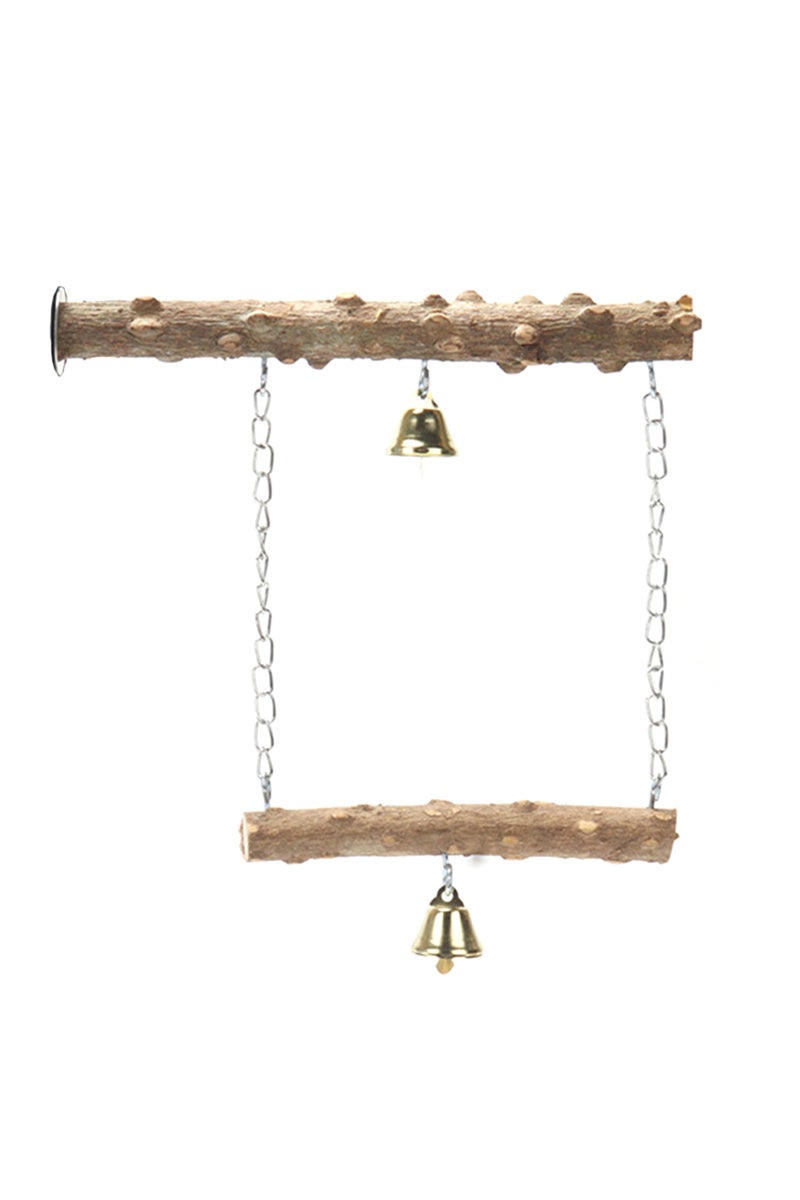 erorex 20cm WHITE Pepper Wood Parrot Stand Pole Double Layer Toy for Bird Tiger Skin Claw Grinding Beak Gri