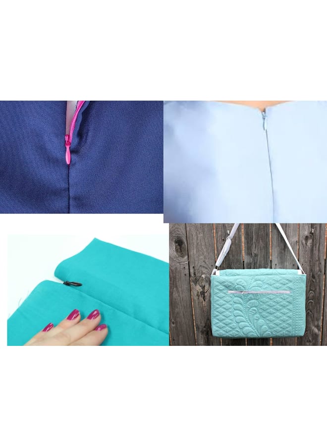 16Inch (42cm) +8Inch (21cm) Premium Invisible Zipper Concealed Nylon Zips for Garments, Pants, Bags, Palazzo, Dresses, Frocks, Gowns, Ladies Suits (Multicolor) Set of 48 Zips  - Image 4