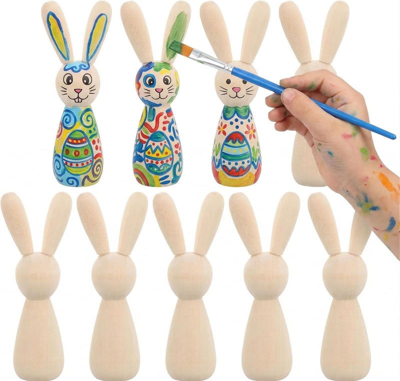 Universal design Toyvian 10 Pcs Unfinished Wooden Peg Dolls Rabbit Figures 3.54 Inch Blank Peg Dolls for Kids DIY Crafts Easter Party Decoration Global simple assemble options Long use oriented quality Multi stock guarantee supply Dense area priority deliver Efficiency boosted construction Universal design Cross-material combo compatible Natural tone color options Cost effective fine quality Big & small space compatible Anti slip Extra part combo compatible Global easy assemble picks Mountain region eligible ship Narrow & wide space compatible Trendy natural assorted colors Climate adapted delivery plan Multiple options Light & sturdy Varied size selections Repeated use resistant selected material Fast & slow shipment compatible Field test upgraded craftsmanship Periodic restock local - Image 1