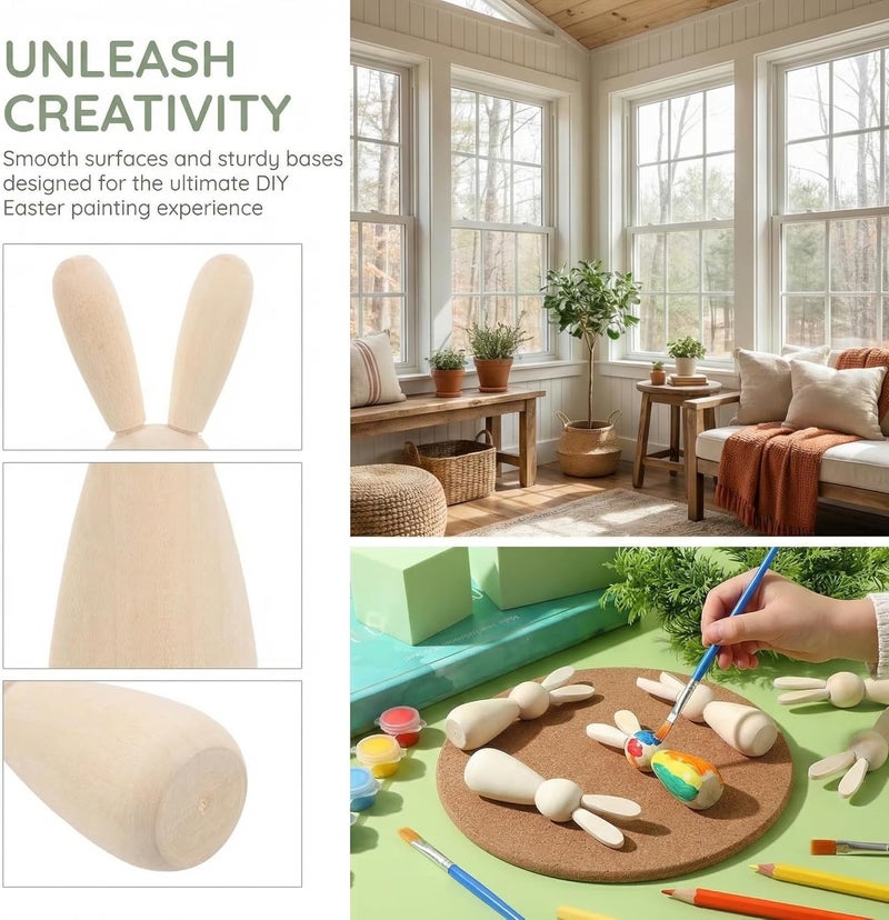 Universal design Toyvian 10 Pcs Unfinished Wooden Peg Dolls Rabbit Figures 3.54 Inch Blank Peg Dolls for Kids DIY Crafts Easter Party Decoration Global simple assemble options Long use oriented quality Multi stock guarantee supply Dense area priority deliver Efficiency boosted construction Universal design Cross-material combo compatible Natural tone color options Cost effective fine quality Big & small space compatible Anti slip Extra part combo compatible Global easy assemble picks Mountain region eligible ship Narrow & wide space compatible Trendy natural assorted colors Climate adapted delivery plan Multiple options Light & sturdy Varied size selections Repeated use resistant selected material Fast & slow shipment compatible Field test upgraded craftsmanship Periodic restock local - Image 5