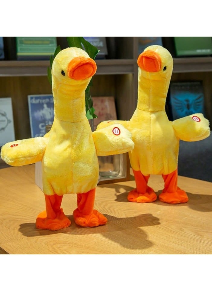 Electric Talking & Dancing Yellow Duck Plush Toy – Interactive Singing, Walking, Repeating Toy for Kids – USB Rechargeable – 30cm  - Image 2