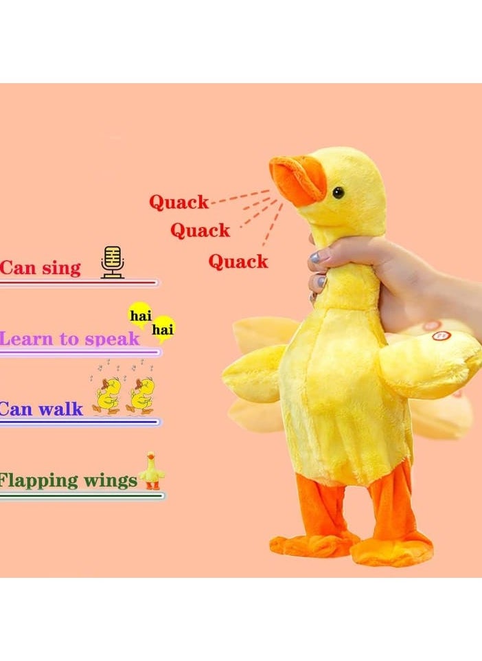 Electric Talking & Dancing Yellow Duck Plush Toy – Interactive Singing, Walking, Repeating Toy for Kids – USB Rechargeable – 30cm  - Image 3