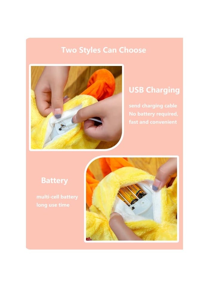 Electric Talking & Dancing Yellow Duck Plush Toy – Interactive Singing, Walking, Repeating Toy for Kids – USB Rechargeable – 30cm  - Image 4