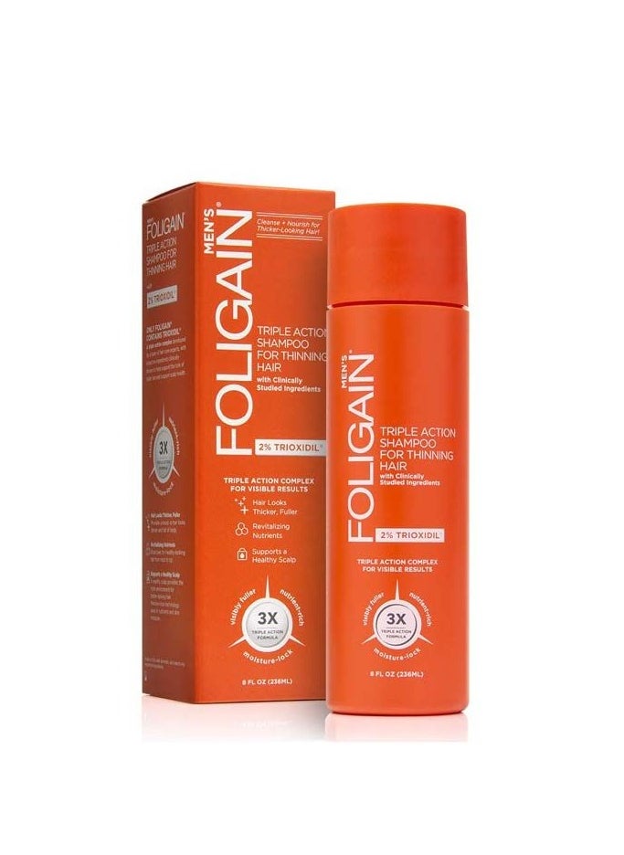FOLIGAIN Foligain Triple Action Shampoo for Thinning Hair for Men with 2% Trioxidil 236 ml 
