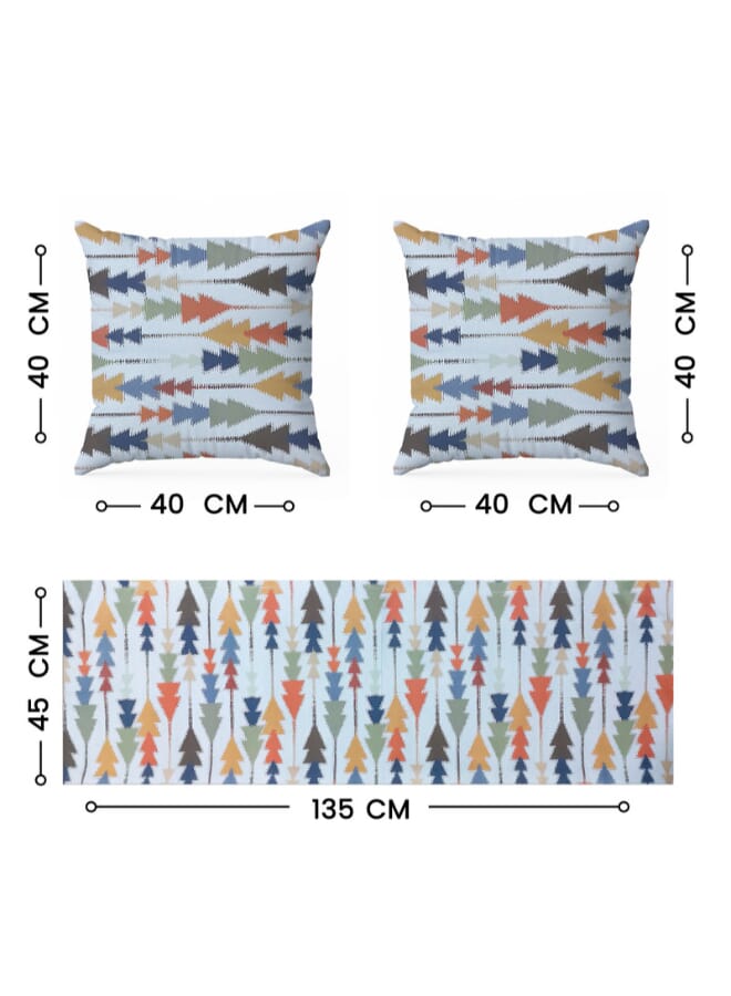  انتكس بيت الستائر طقم إنتكس هوم صوفيا إليجانس من 3 قطع - مفرش طاولة فاخر من الكتان المخملي (45 × 135 سم) وغطائي وسادة (45 × 45 سم) - Image 2