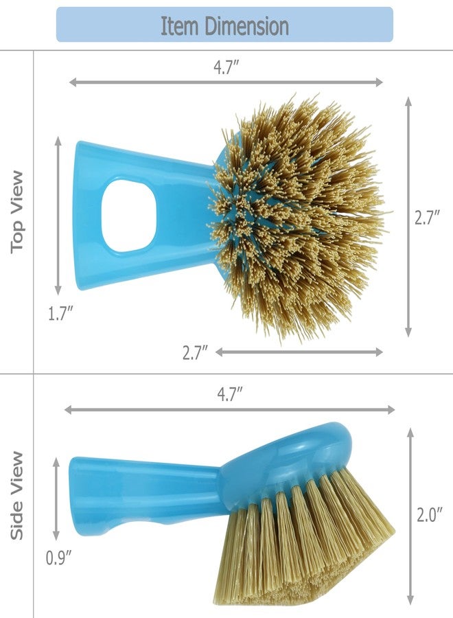 EIKS 2 Pack Cleaning Brushes with Nylon Fibre Bristle for Cleaning Pan Pot Dish Sink Stoves, Multipurpose for Home Kitchen Bathroom Usage - Image 2