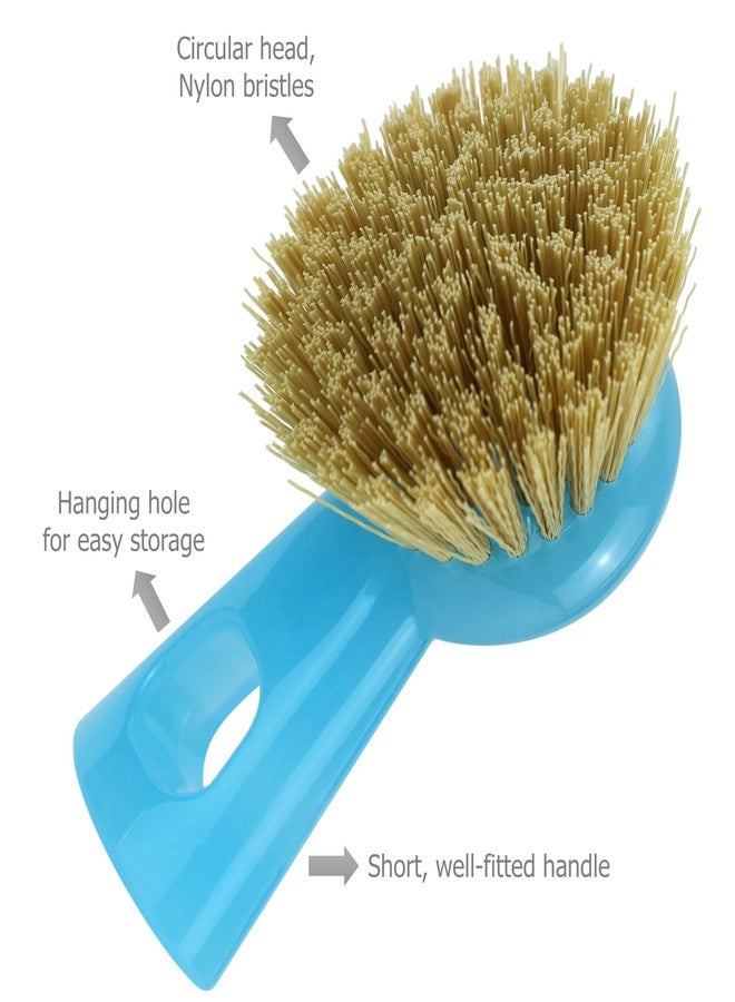 EIKS 2 Pack Cleaning Brushes with Nylon Fibre Bristle for Cleaning Pan Pot Dish Sink Stoves, Multipurpose for Home Kitchen Bathroom Usage - Image 4