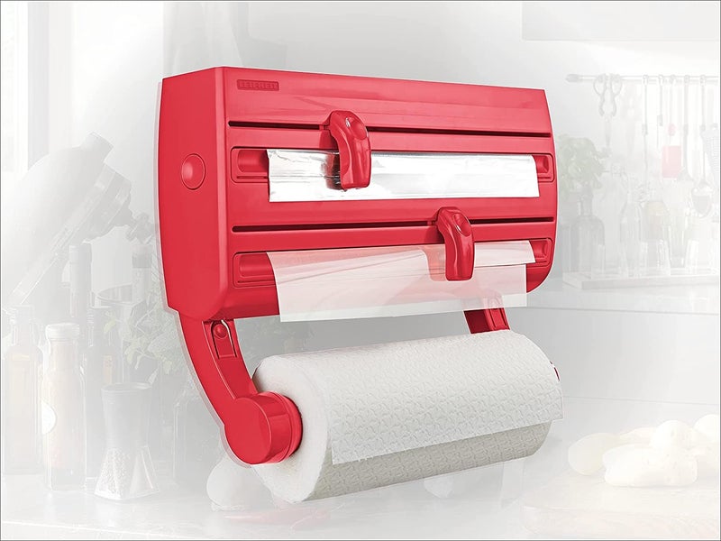 Leifheit Wallmounted roll holder Parat F2 for Aluminium foil kitchen rolls Colour Red - Image 2