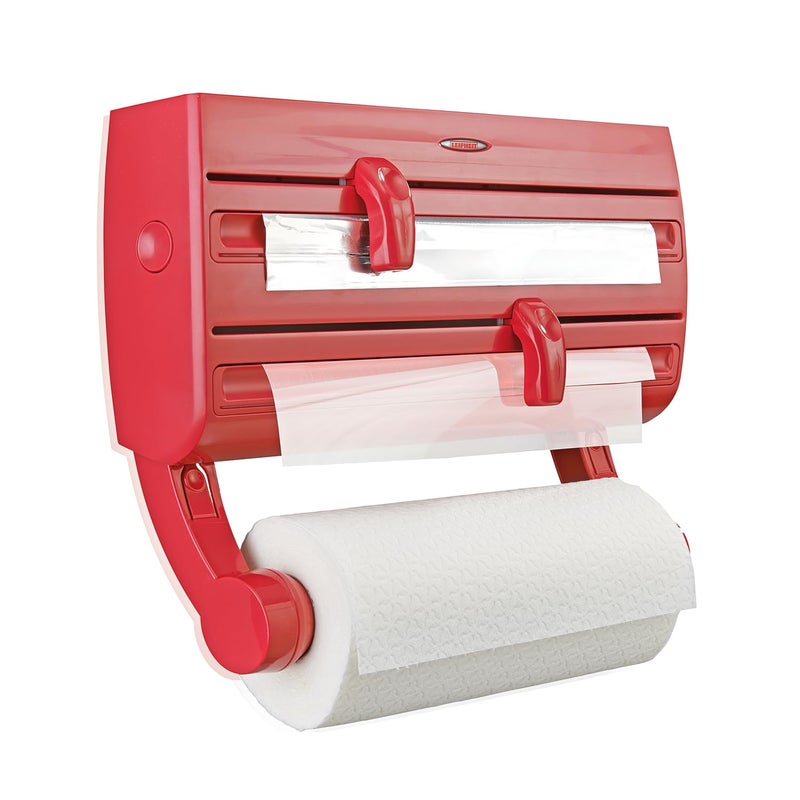 Leifheit Wallmounted roll holder Parat F2 for Aluminium foil kitchen rolls Colour Red - Image 1