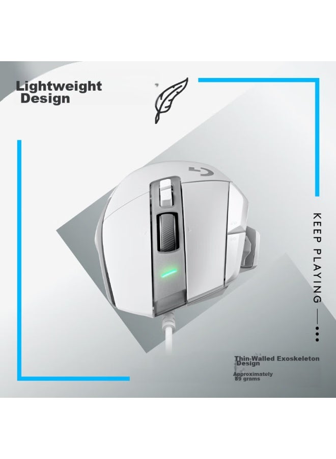 جي Logitech G502 X ماوس ألعاب سلكي، إصدار G502 سلكي المتقدم، مفتاح صغري هجين بصري-ميكانيكي جديد، محرك Hero، ماوس رياضات إلكترونية، أبيض - Image 3
