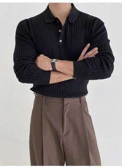 Cool Tarz Cool Style Men's Black Buttoned Polo Neck Knitted Sweater  - Image 1