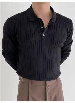 Cool Tarz Cool Style Men's Black Buttoned Polo Neck Knitted Sweater  - Image 2