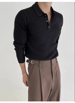 Cool Tarz Cool Style Men's Black Buttoned Polo Neck Knitted Sweater  - Image 4