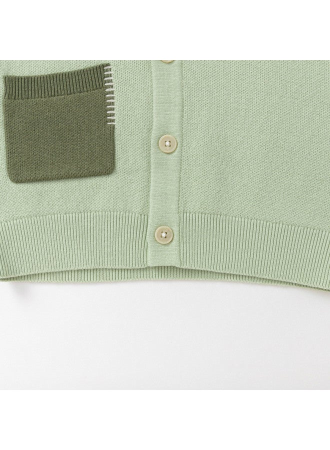 Balabala Kids V-neck Knit Sweater Boys' 2025 Spring New Cardigan Outdoor Color Block - Image 5