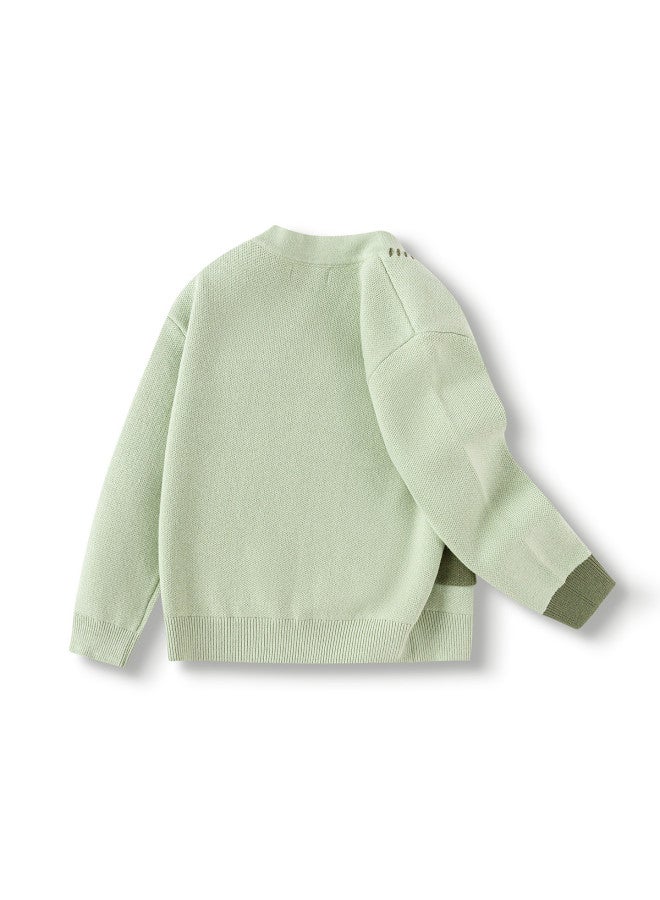Balabala Kids V-neck Knit Sweater Boys' 2025 Spring New Cardigan Outdoor Color Block - Image 3