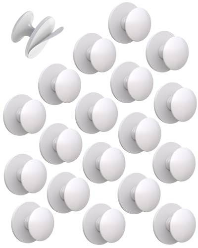 MeBantoo 20 Pack White SelfAdhesive Cabinet Knobs SelfStick Hardware Kitchen Cabinet Handles NoPunch Peel and Stick Drawer Knobs for Refrigerators Dressers Windows Closets - Image 1