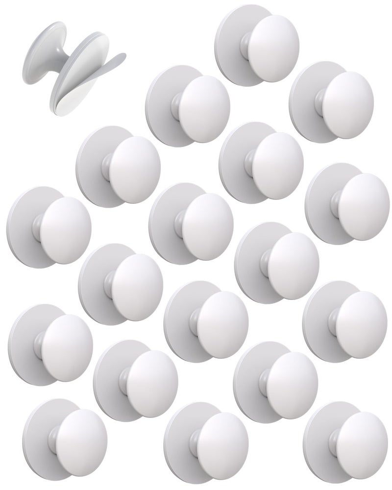 MeBantoo 20 Pack White SelfAdhesive Cabinet Knobs SelfStick Hardware Kitchen Cabinet Handles NoPunch Peel and Stick Drawer Knobs for Refrigerators Dressers Windows Closets - Image 2