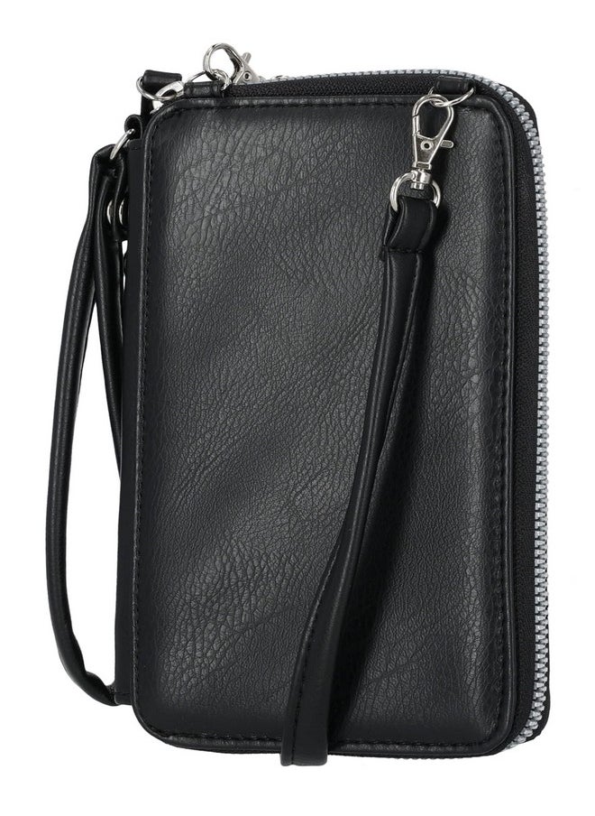 Mundi - Mundi Jacqui RFID Blocking Crossbody Wallet Bag for Women, Compact Travel-Size Cell Phone Holder Purse - Vegan Leather, Black - Image 1