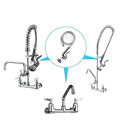 CWM Spray Valve with 45" Flexible Stainless Steel Hose, Pre Rinse Sprayer Assembly for Commercial Kitchen Faucet - Image 4