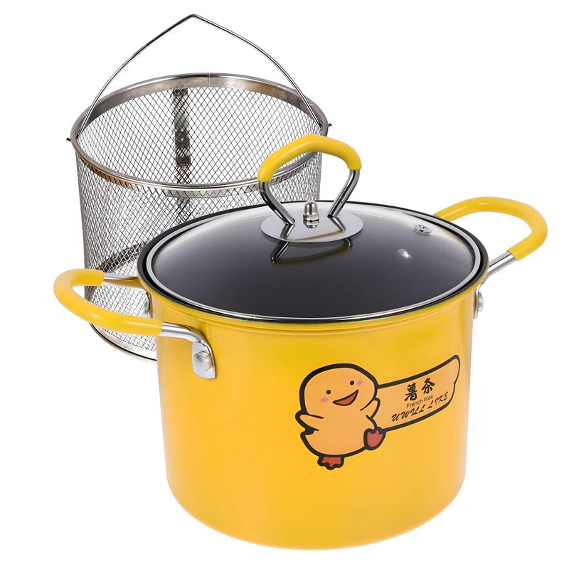 Generic Deep Fryer: Non-Stick, Easy Clean, Compact, Clear Glass Lid, Ideal for Fish, Potatoes, Healthy Cooking - Image 1