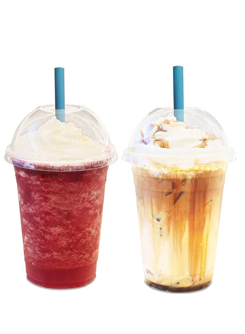 100 Sets Clear Plastic Cups with Dome Lids -Plastic Cups for Iced Coffee Cold Drinks, Smoothies, Milkshakes, Iced Tea, and Sodas. Plastic Party cups No Leaking - Image 2