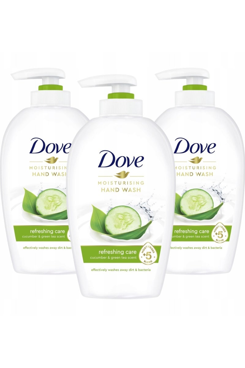 Dove Refreshing Care Cucumber and Green Tea Hand Wash 3 x 250ml - Image 1