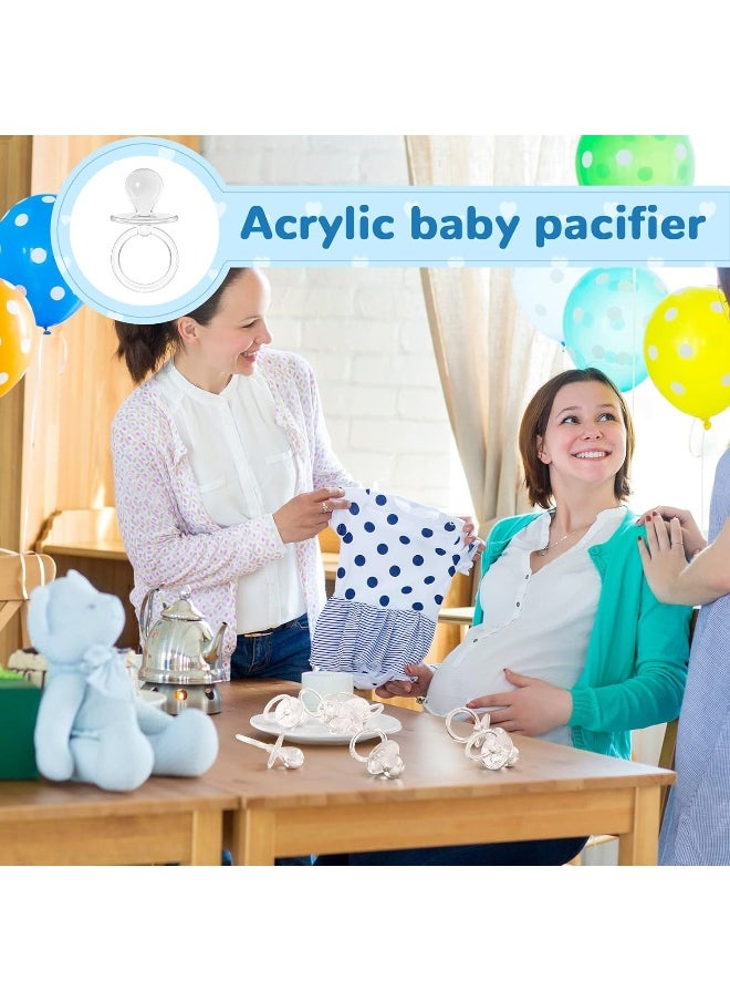 Jetec Jetec 48 Pieces 2.5 Inch Acrylic Baby Pacifiers Baby Shower Favors Gender Reveal Party Decorations for DIY Baby Shower Birthday Party Favors (Clear)  - Image 3