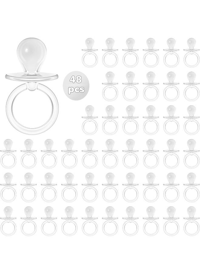 Jetec Jetec 48 Pieces 2.5 Inch Acrylic Baby Pacifiers Baby Shower Favors Gender Reveal Party Decorations for DIY Baby Shower Birthday Party Favors (Clear)  - Image 1