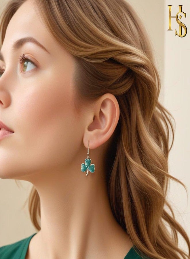 HighSpark St. Patrick's Day Earrings for Women | Green Dangle Irish Shamrock Earrings | Irish Jewelry - Lovely Gift - Image 4