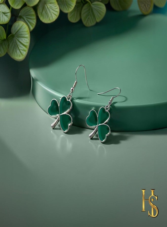 HighSpark St. Patrick's Day Earrings for Women | Green Dangle Irish Shamrock Earrings | Irish Jewelry - Lovely Gift - Image 5
